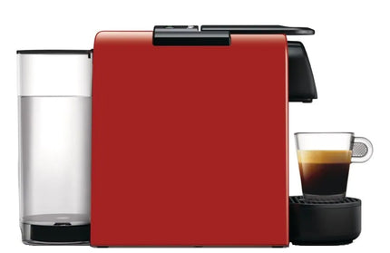 Nespresso Essenza Mini crveni kafe aparat na kapsule, pogled sa strane